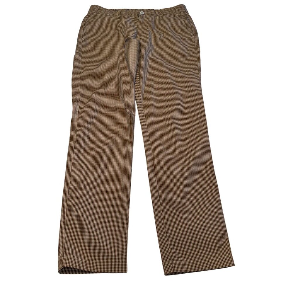 Bonobos Golf Brown Cream Red Print Slim Fit Pants Men's 32/32